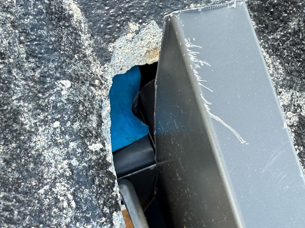 Second flashing junction on the same home left open to wind-driven rain, found during a pre-handover inspection in Strathtulloh